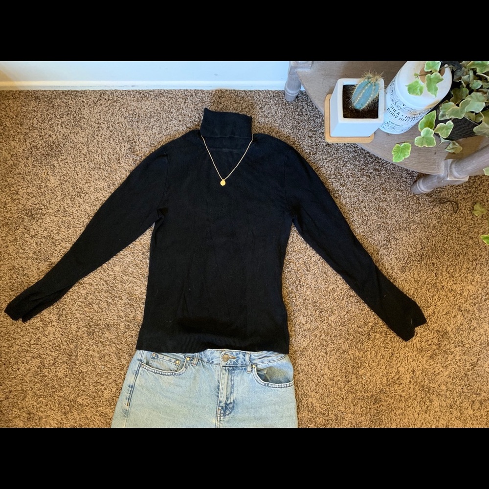 Vintage Geoffrey Beene black turtleneck sweater